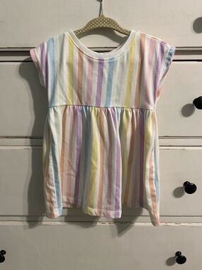 Garanimals Pastel Rainbow Stripe Cap-Sleeve Dress